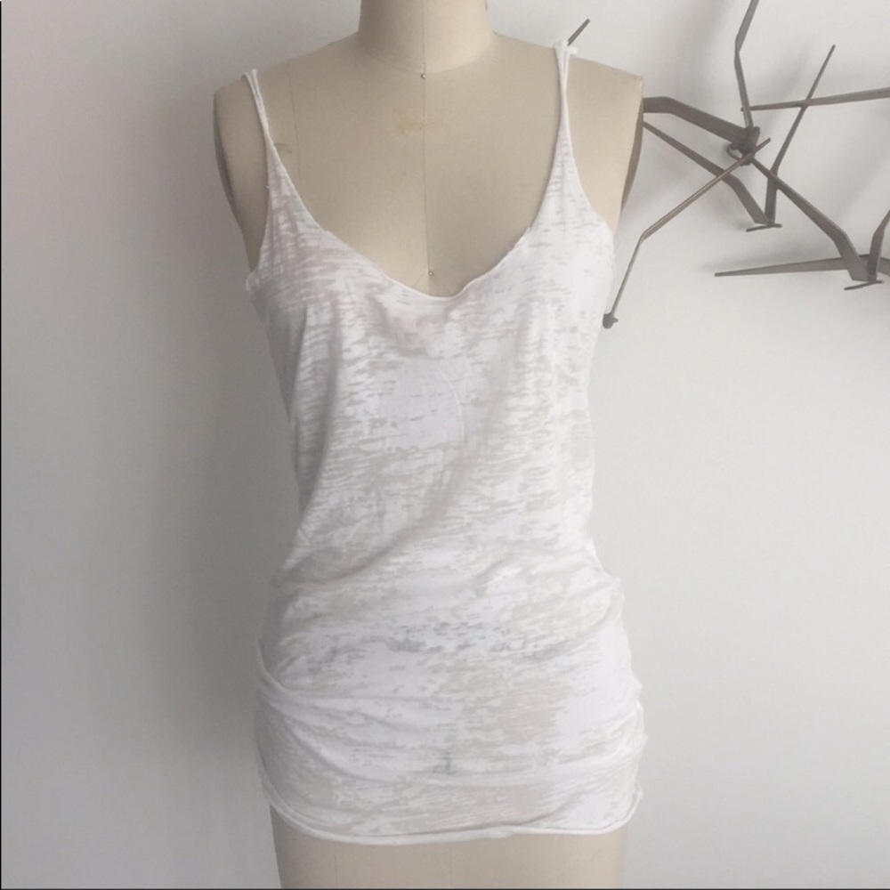 White Burnout Tank